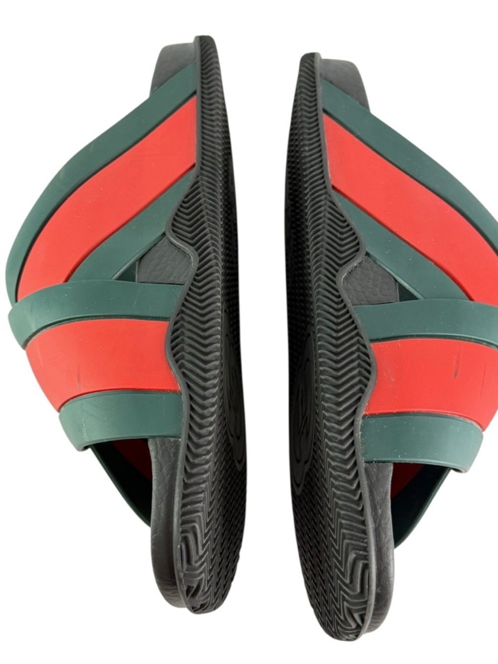 GUCCI 630326 Rubber Web Crisscross Slide Stripe Men's Sandal 9 - 9.5 US - Picture 10 of 12